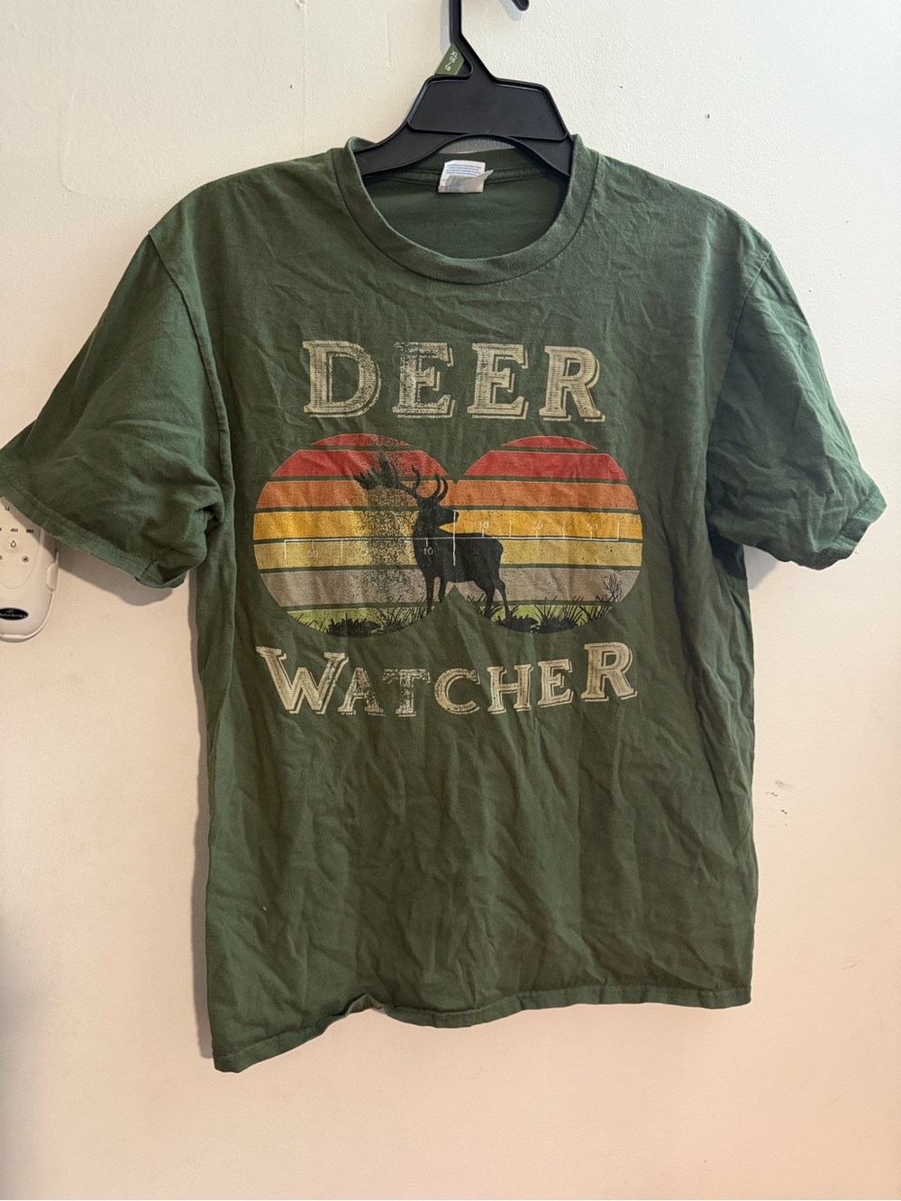 Port and Company Olive Green "Deer Watcher" Short Sleeve Tee